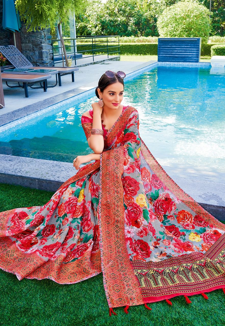 Siddharth Digital Meera 1 Fancy Ethnic Wear Wholesale Cotton Sarees

